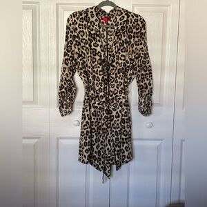 Jennifer Lopez Leopard Wrap Trench Coat Blazer Jacket EUC XXL